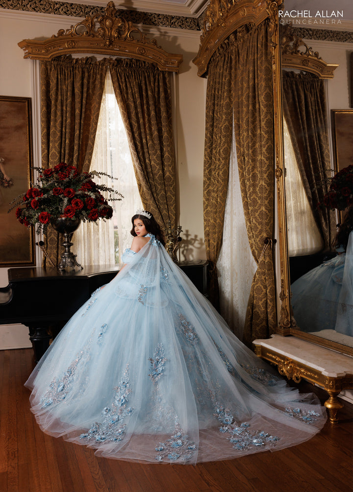 Cape Quinceanera Dress by Rachel Allan RQ1196