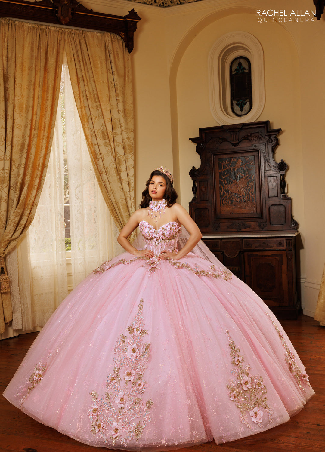 Cape Quinceanera Dress by Rachel Allan RQ1196