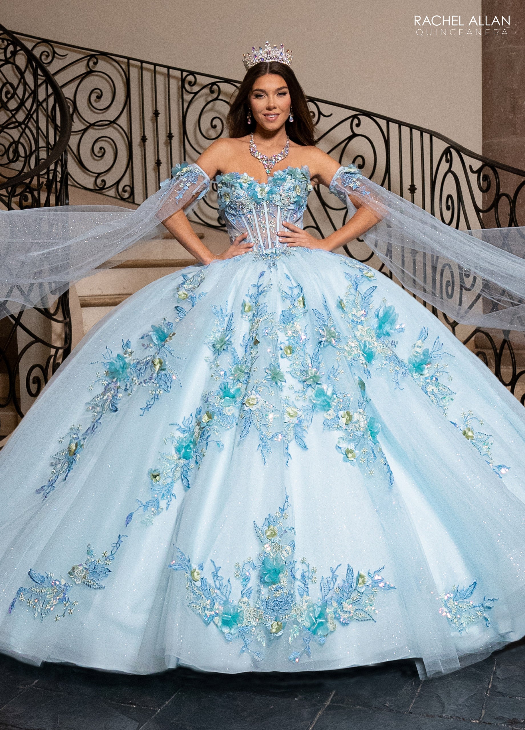 Cape Sleeve Quinceanera Dress by Rachel Allan RQ2216 – ABC Fashion