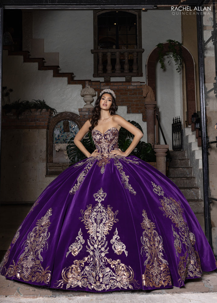 Velvet Quinceanera Dress by Rachel Allan RQ3160