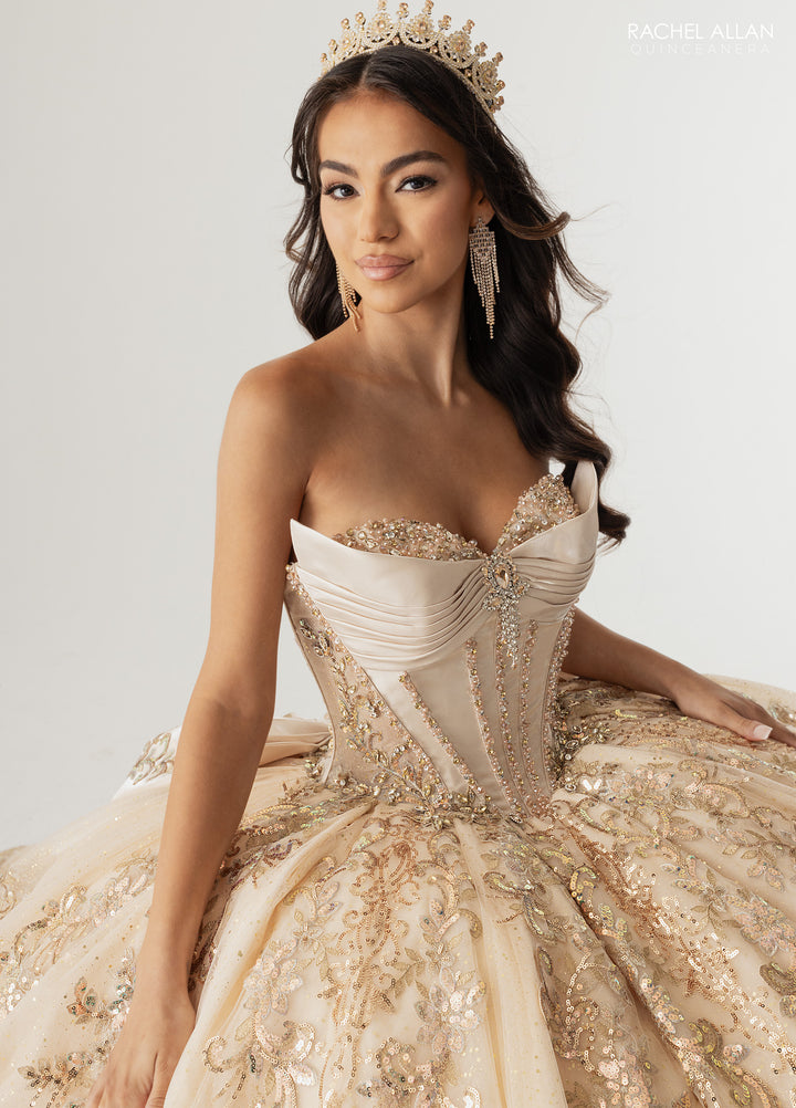 Strapless Cape Quinceanera Dress by Rachel Allan RQ3172