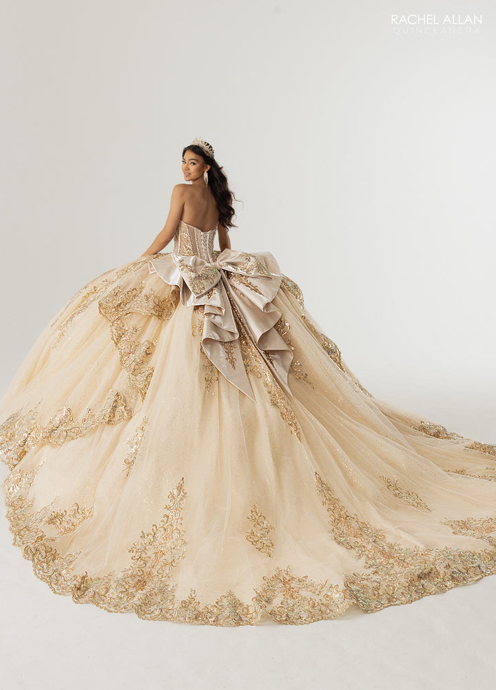 Strapless Cape Quinceanera Dress by Rachel Allan RQ3172