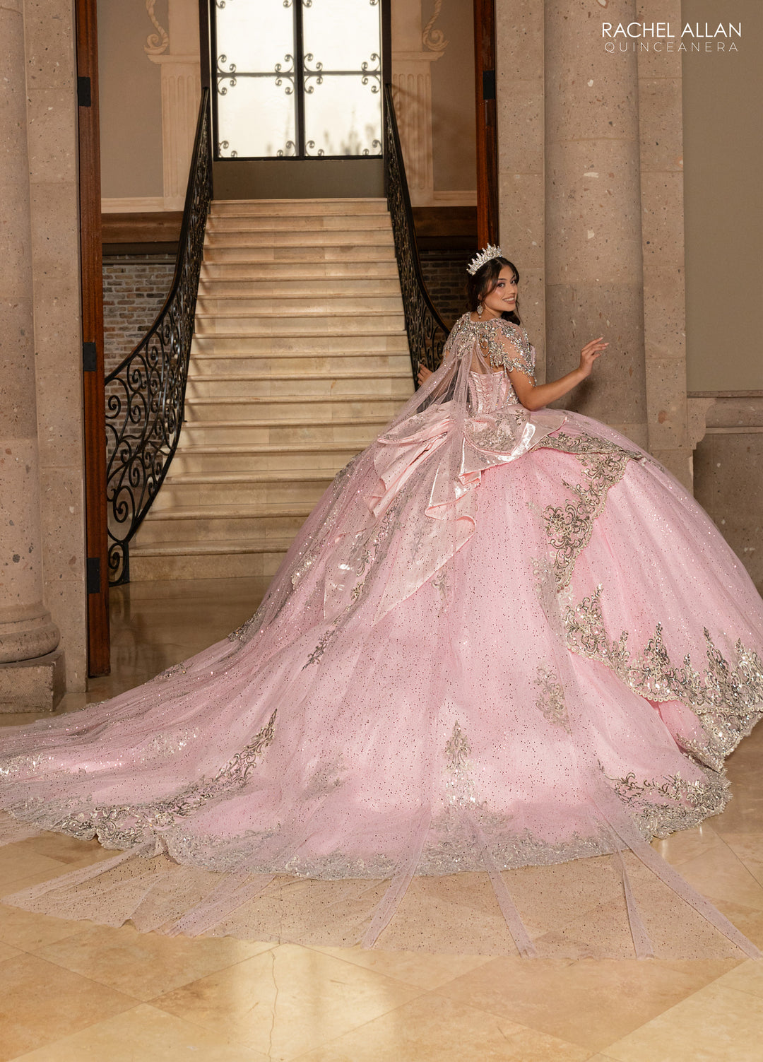 Strapless Cape Quinceanera Dress by Rachel Allan RQ3172