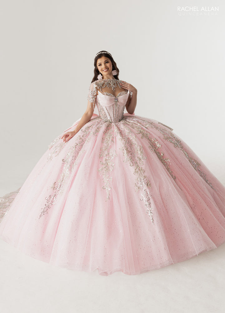 Strapless Cape Quinceanera Dress by Rachel Allan RQ3172