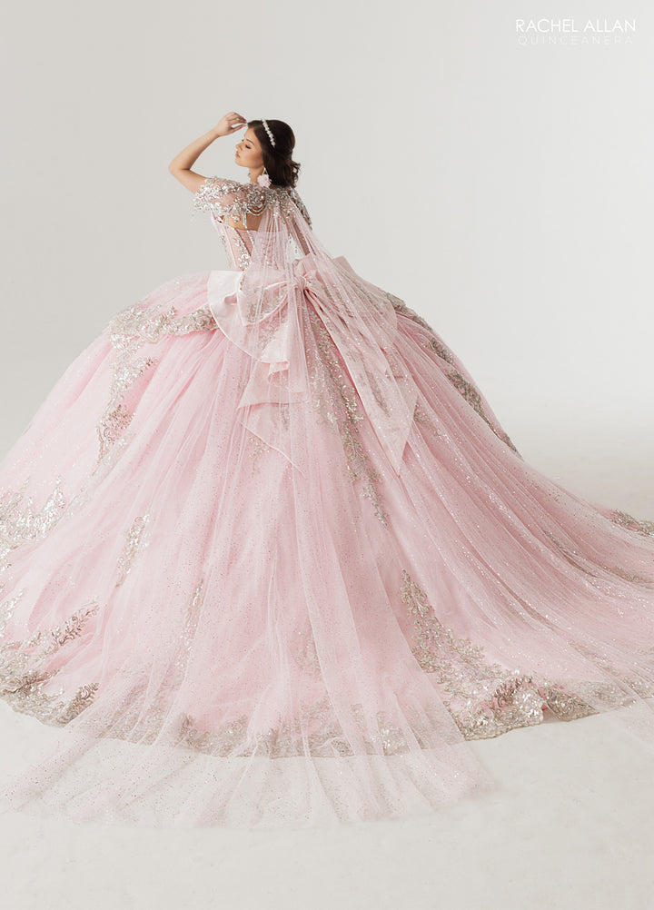 Strapless Cape Quinceanera Dress by Rachel Allan RQ3172