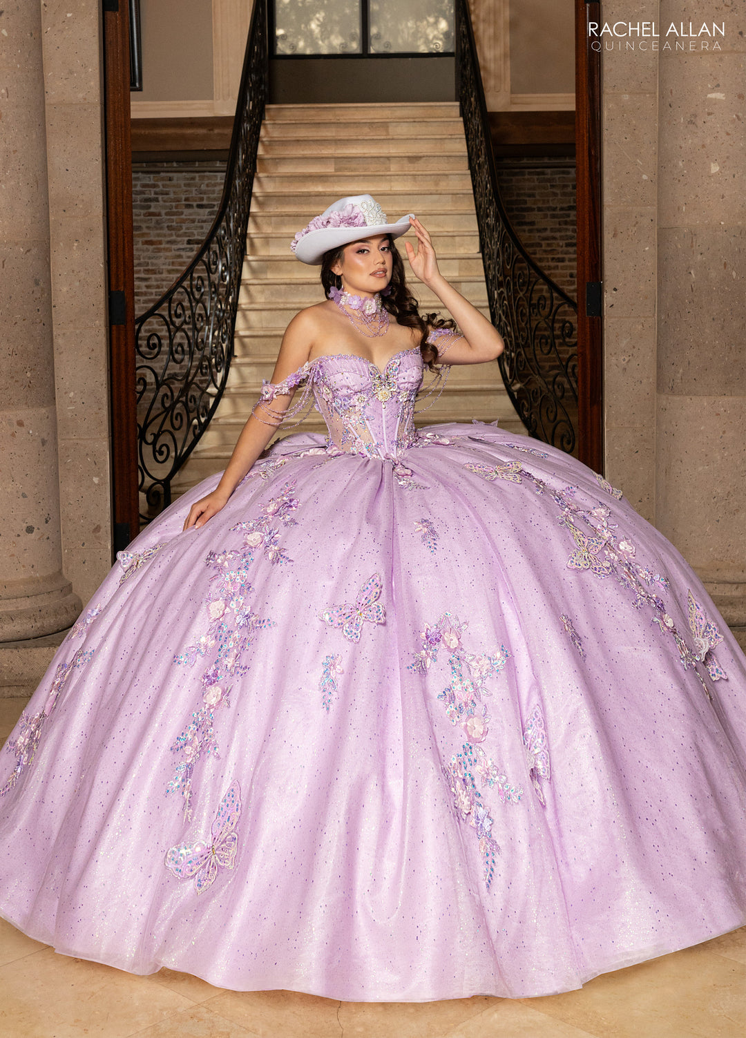 Butterfly Quinceanera Dress by Rachel Allan RQ3176 20 / Blush Butterfly Quinceanera Dress by Rachel Allan RQ3176 20 / Blush