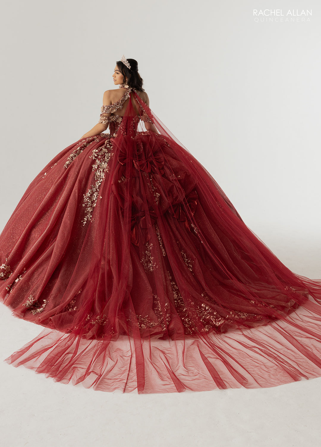 Off Shoulder Cape Quinceanera Dress by Rachel Allan RQ3178