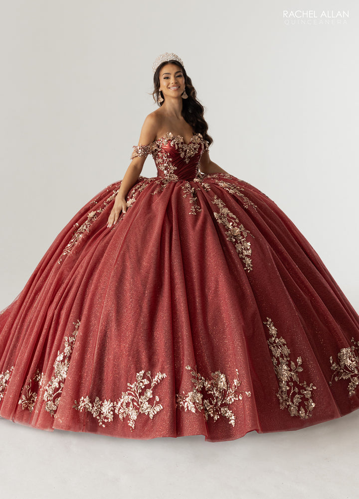Off Shoulder Cape Quinceanera Dress by Rachel Allan RQ3178