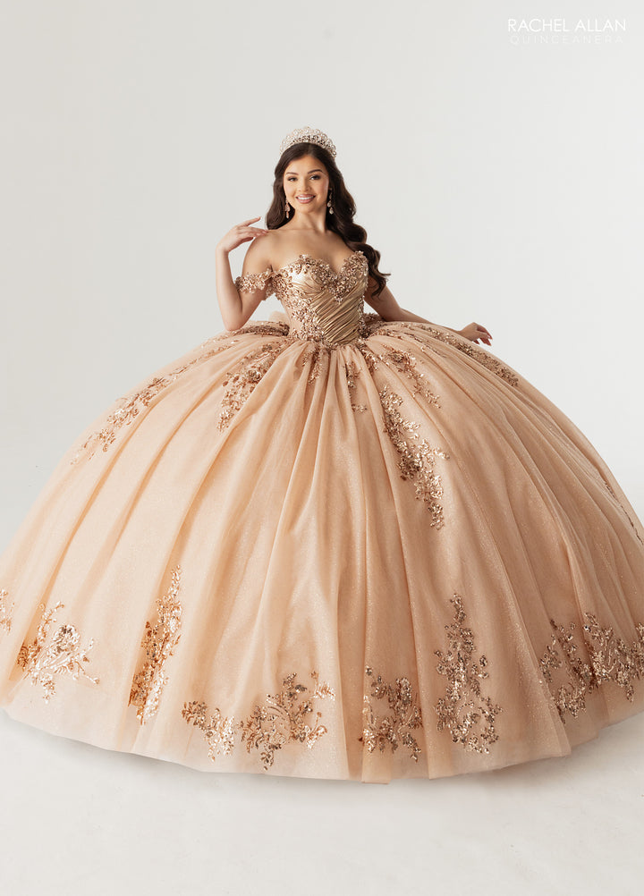 Off Shoulder Cape Quinceanera Dress by Rachel Allan RQ3178