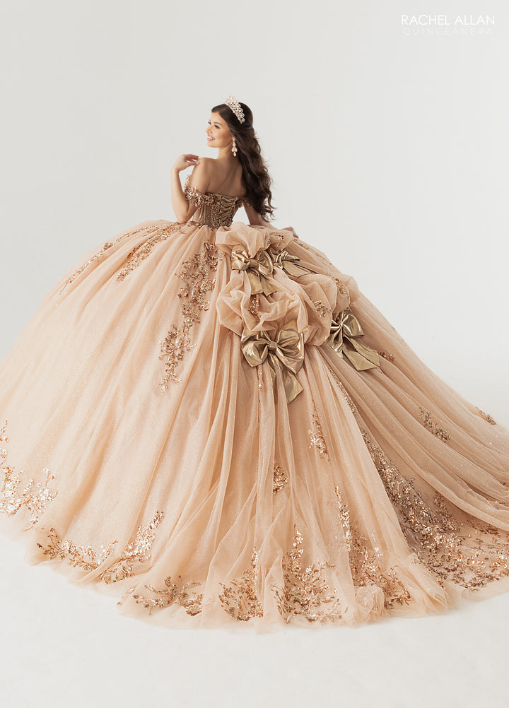 Off Shoulder Cape Quinceanera Dress by Rachel Allan RQ3178