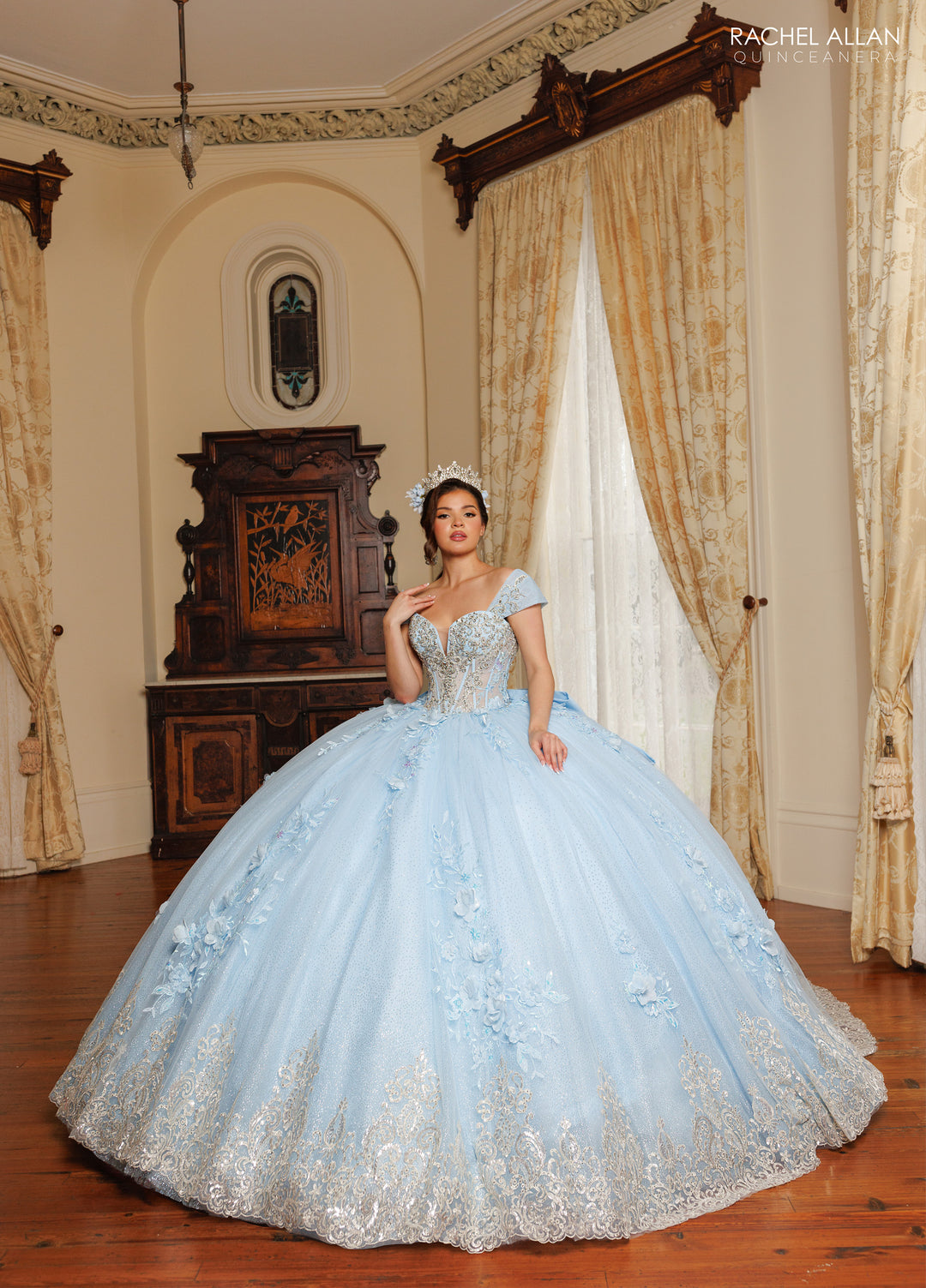 3D Floral Quinceanera Dress by Rachel Allan RQ3180