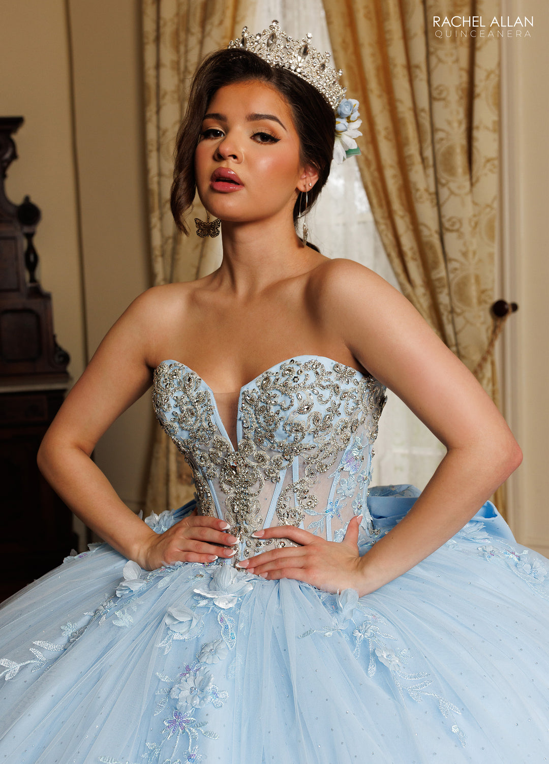 3D Floral Quinceanera Dress by Rachel Allan RQ3180