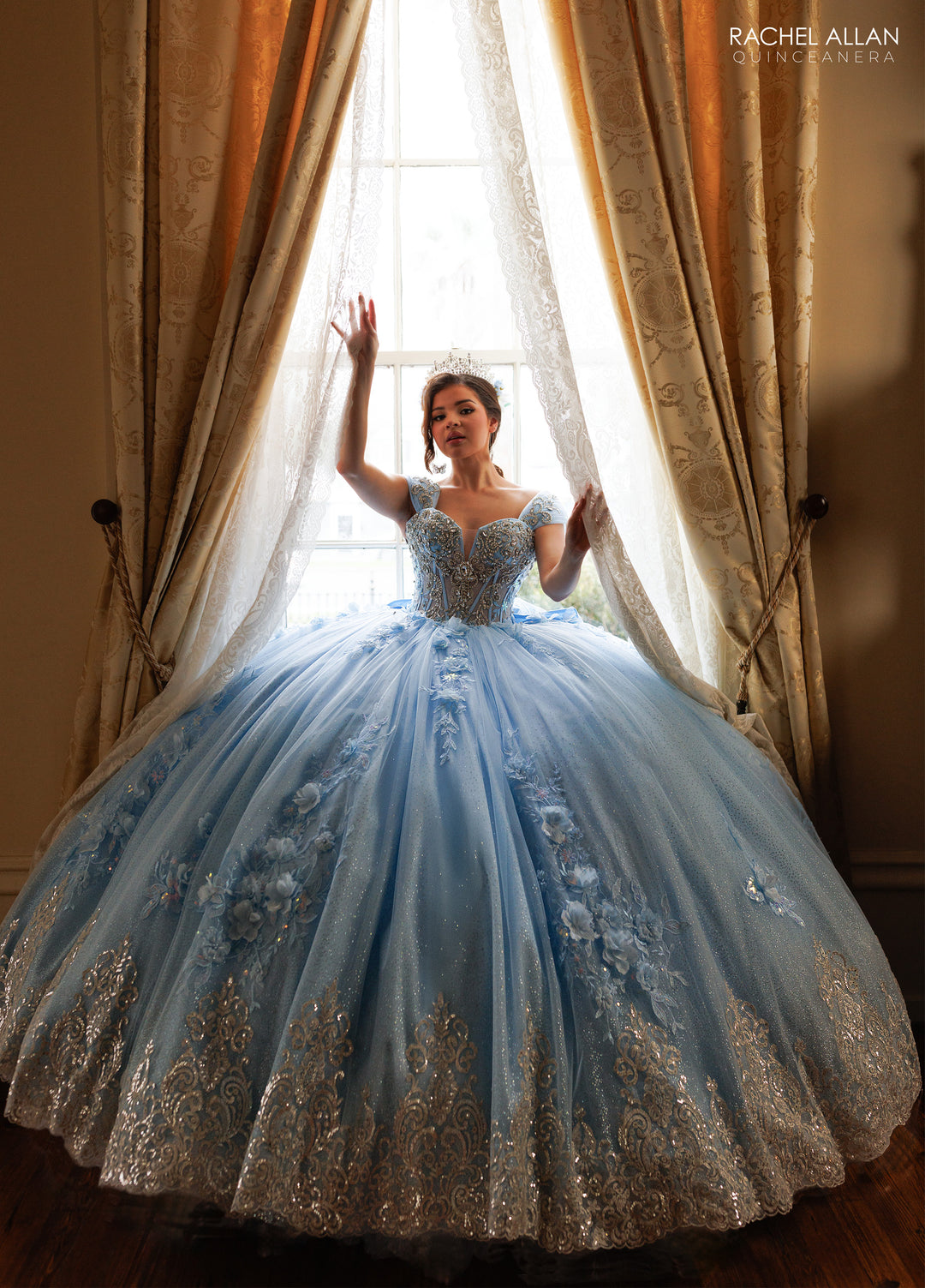 3D Floral Quinceanera Dress by Rachel Allan RQ3180