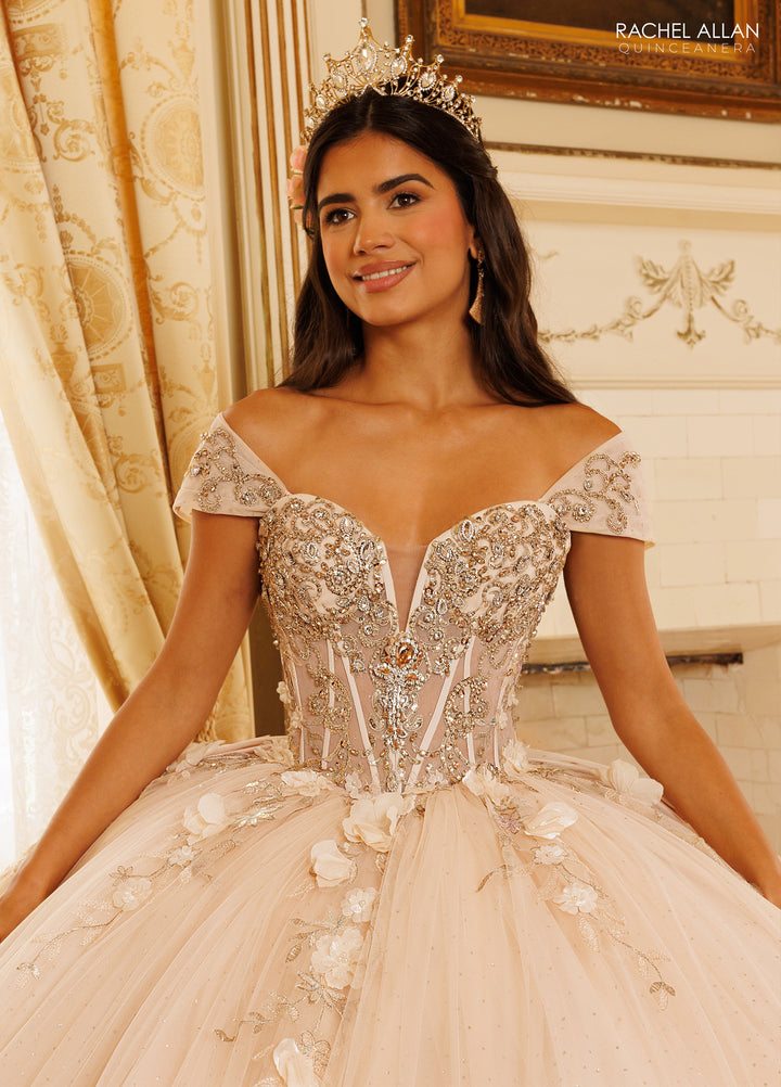 3D Floral Quinceanera Dress by Rachel Allan RQ3180