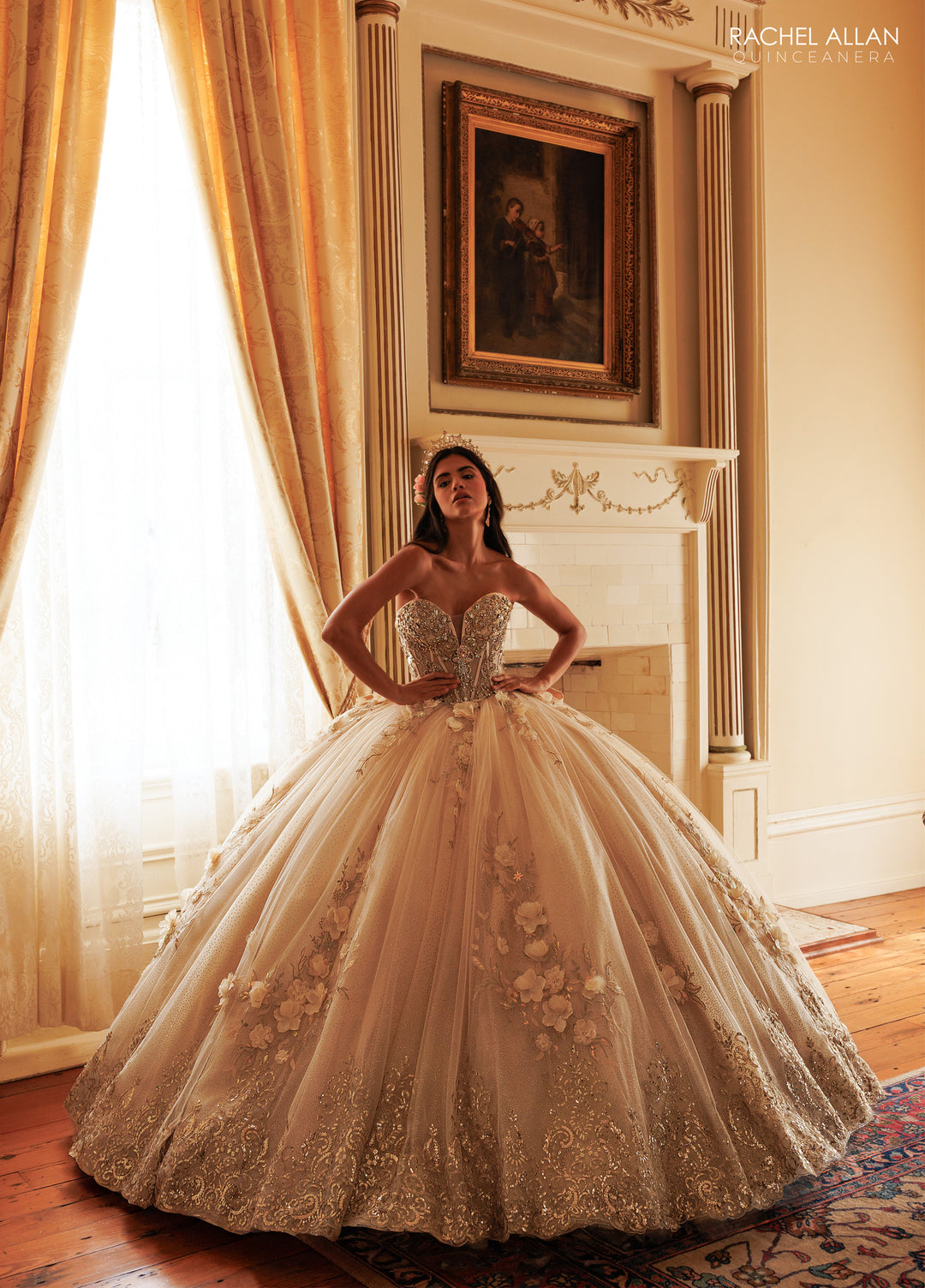 3D Floral Quinceanera Dress by Rachel Allan RQ3180