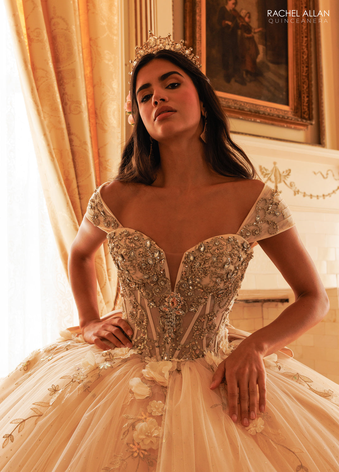 3D Floral Quinceanera Dress by Rachel Allan RQ3180