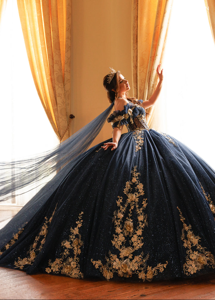 Cape Quinceanera Dress by Rachel Allan RQ3181