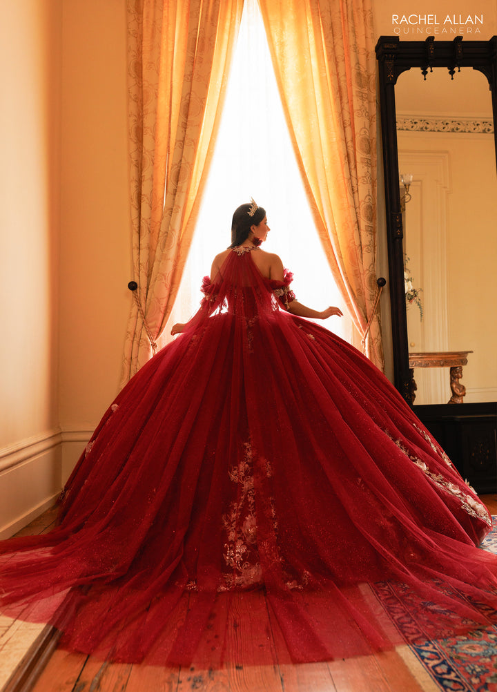 Cape Quinceanera Dress by Rachel Allan RQ3181