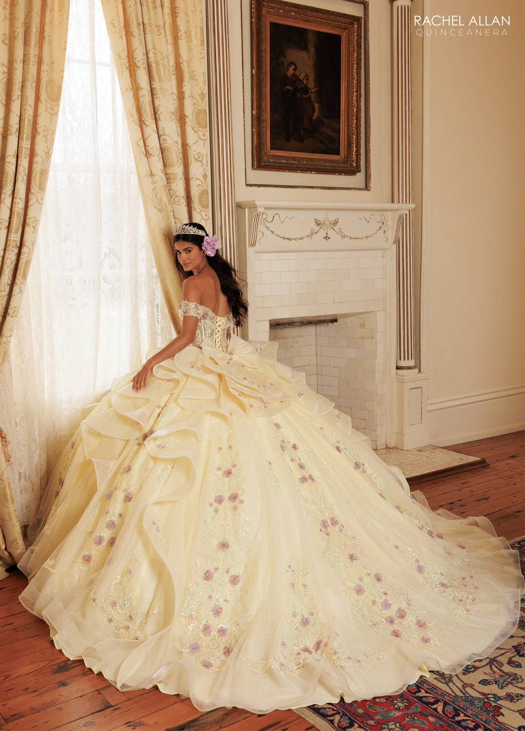 Off Shoulder Ruffled Quinceanera Dress by Rachel Allan RQ3185