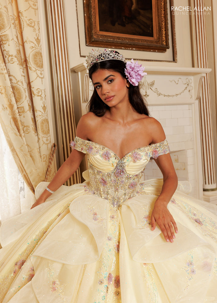 Off Shoulder Ruffled Quinceanera Dress by Rachel Allan RQ3185