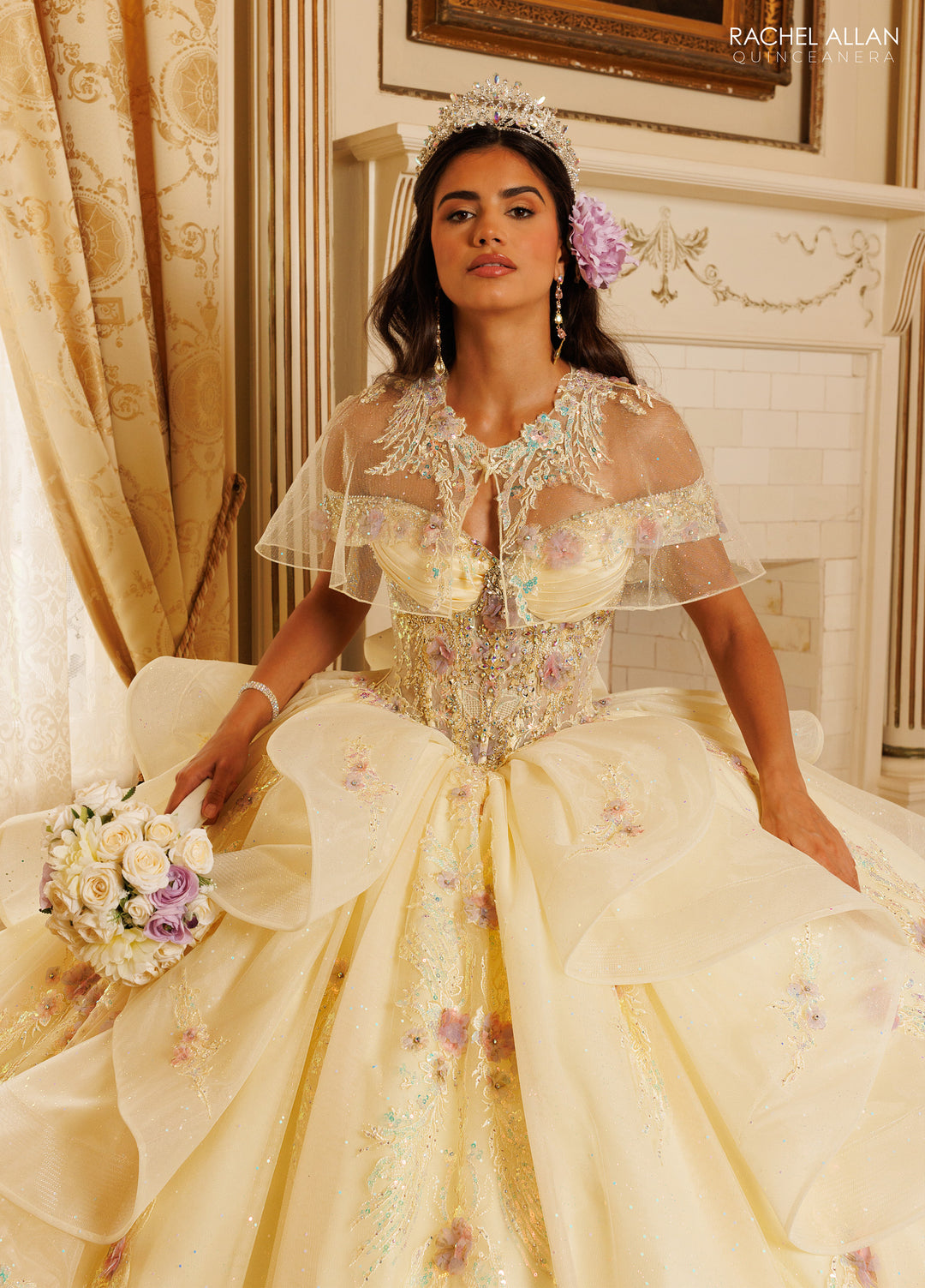 Off Shoulder Ruffled Quinceanera Dress by Rachel Allan RQ3185