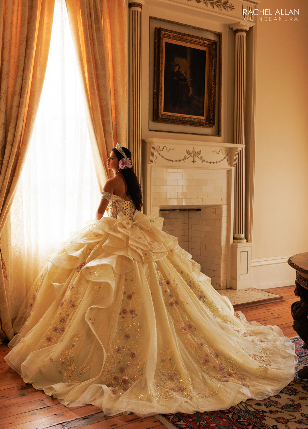 Off Shoulder Ruffled Quinceanera Dress by Rachel Allan RQ3185