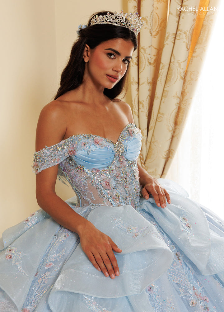 Off Shoulder Ruffled Quinceanera Dress by Rachel Allan RQ3185