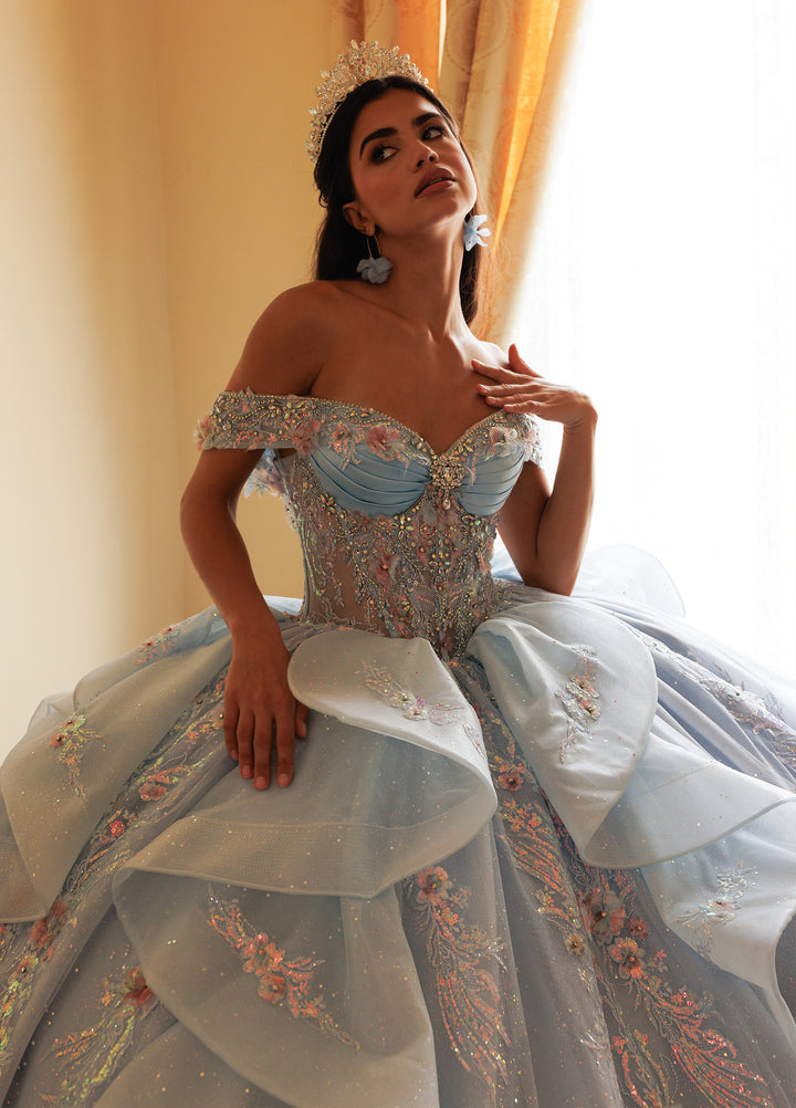 Off Shoulder Ruffled Quinceanera Dress by Rachel Allan RQ3185