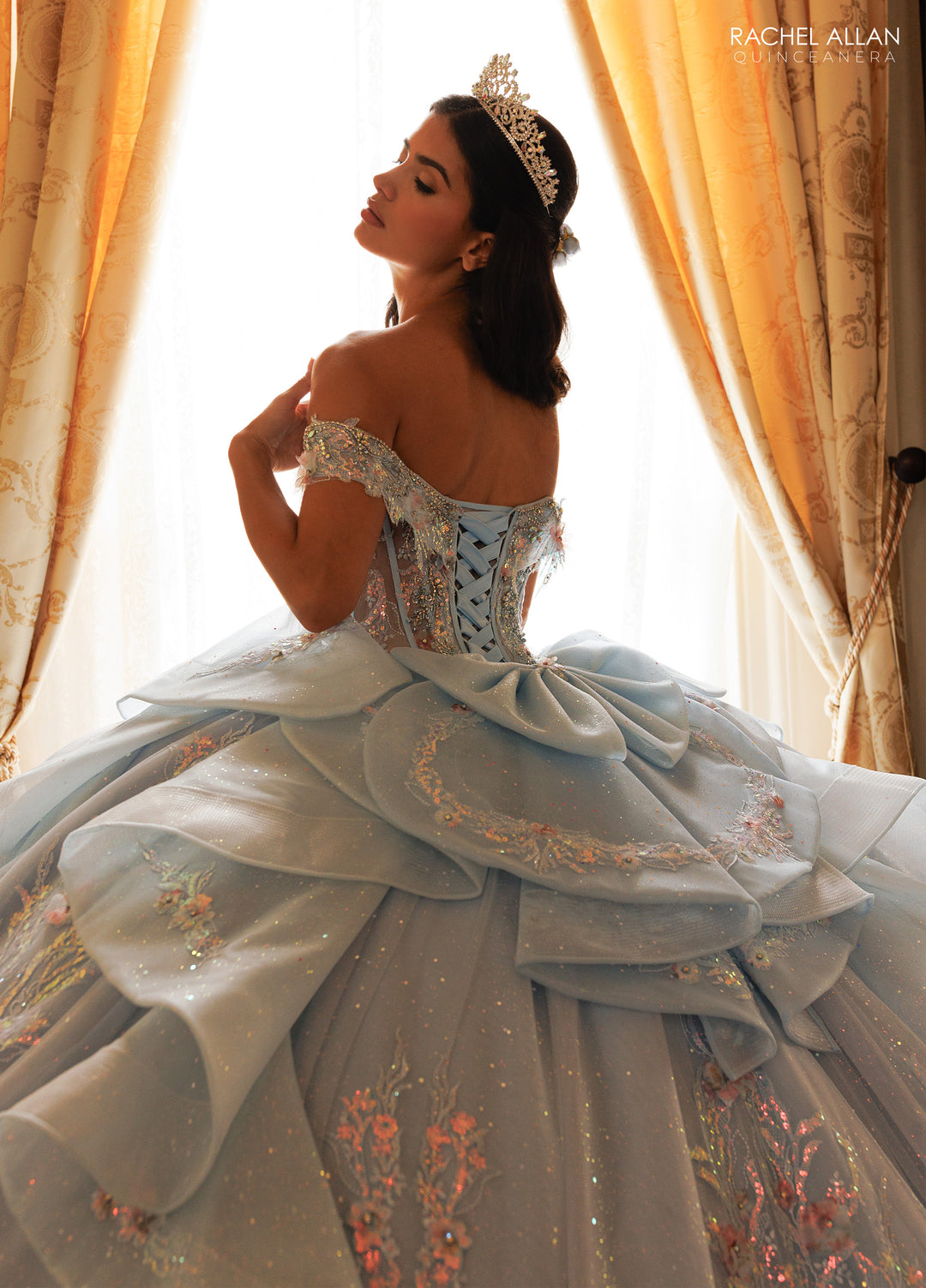 Off Shoulder Ruffled Quinceanera Dress by Rachel Allan RQ3185