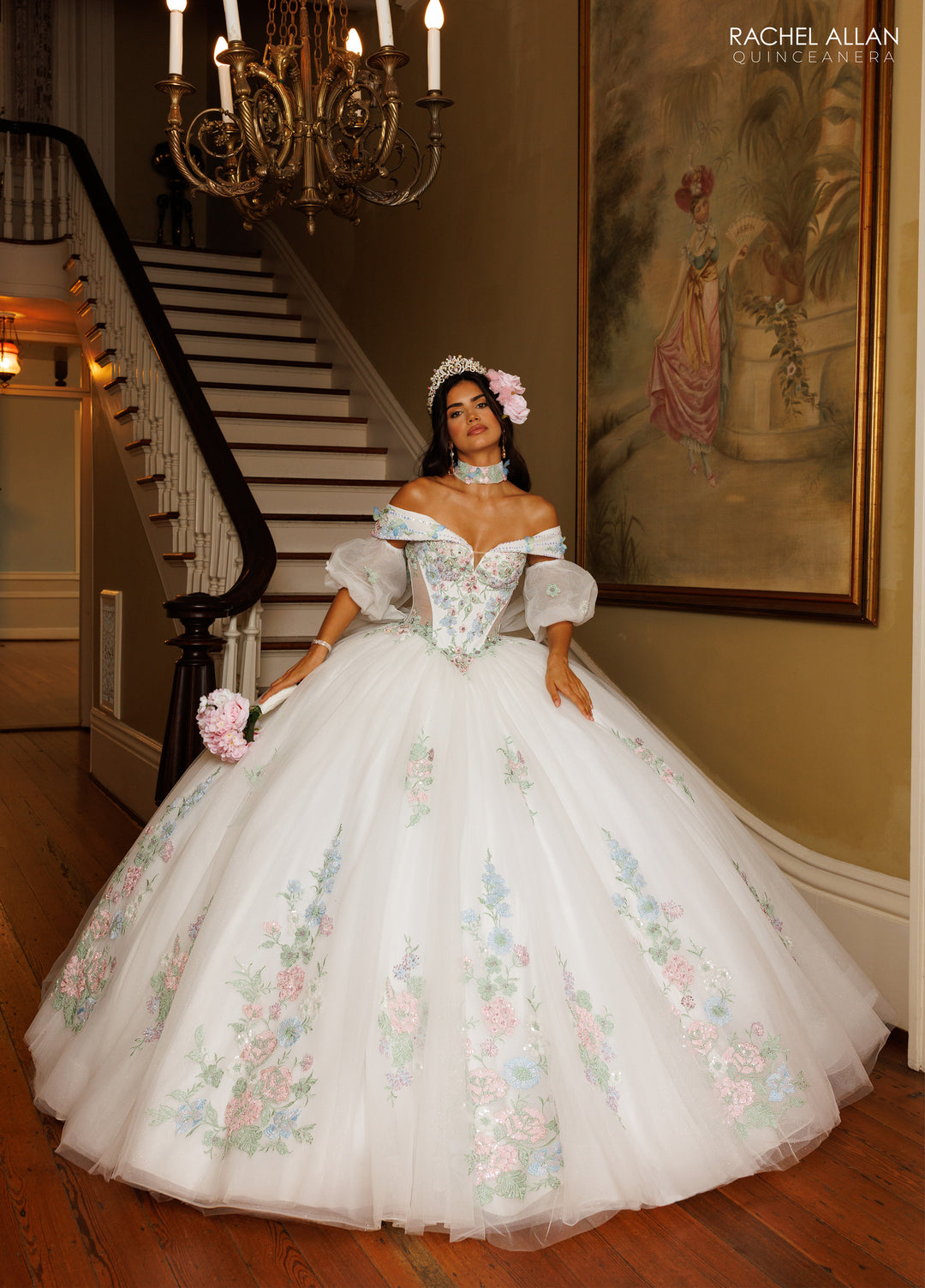 white quince dresses Sleeveless Ball Gown Quinceanera Dress -PromGirl custom made size Charro White Quinceaera Dresses |