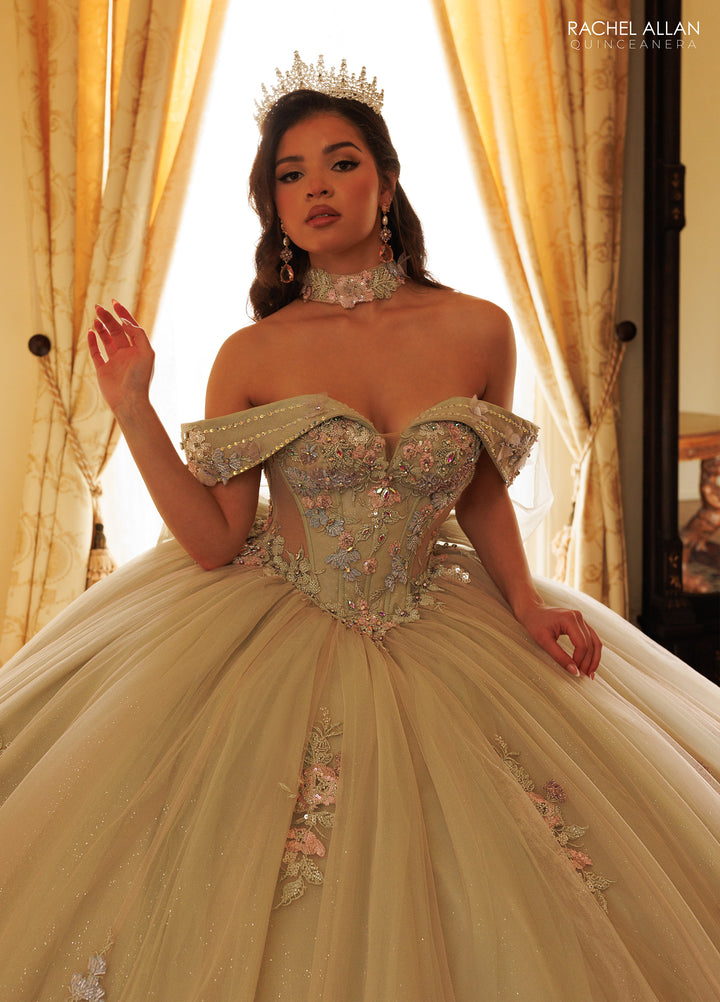 Puff Sleeve Quinceanera Dress by Rachel Allan RQ3186