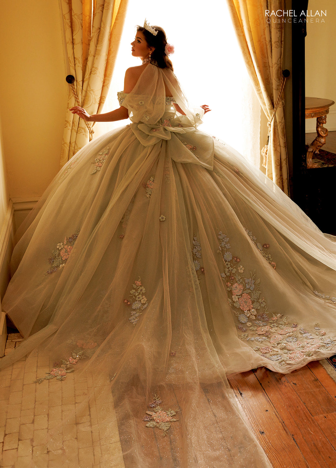 Puff Sleeve Quinceanera Dress by Rachel Allan RQ3186