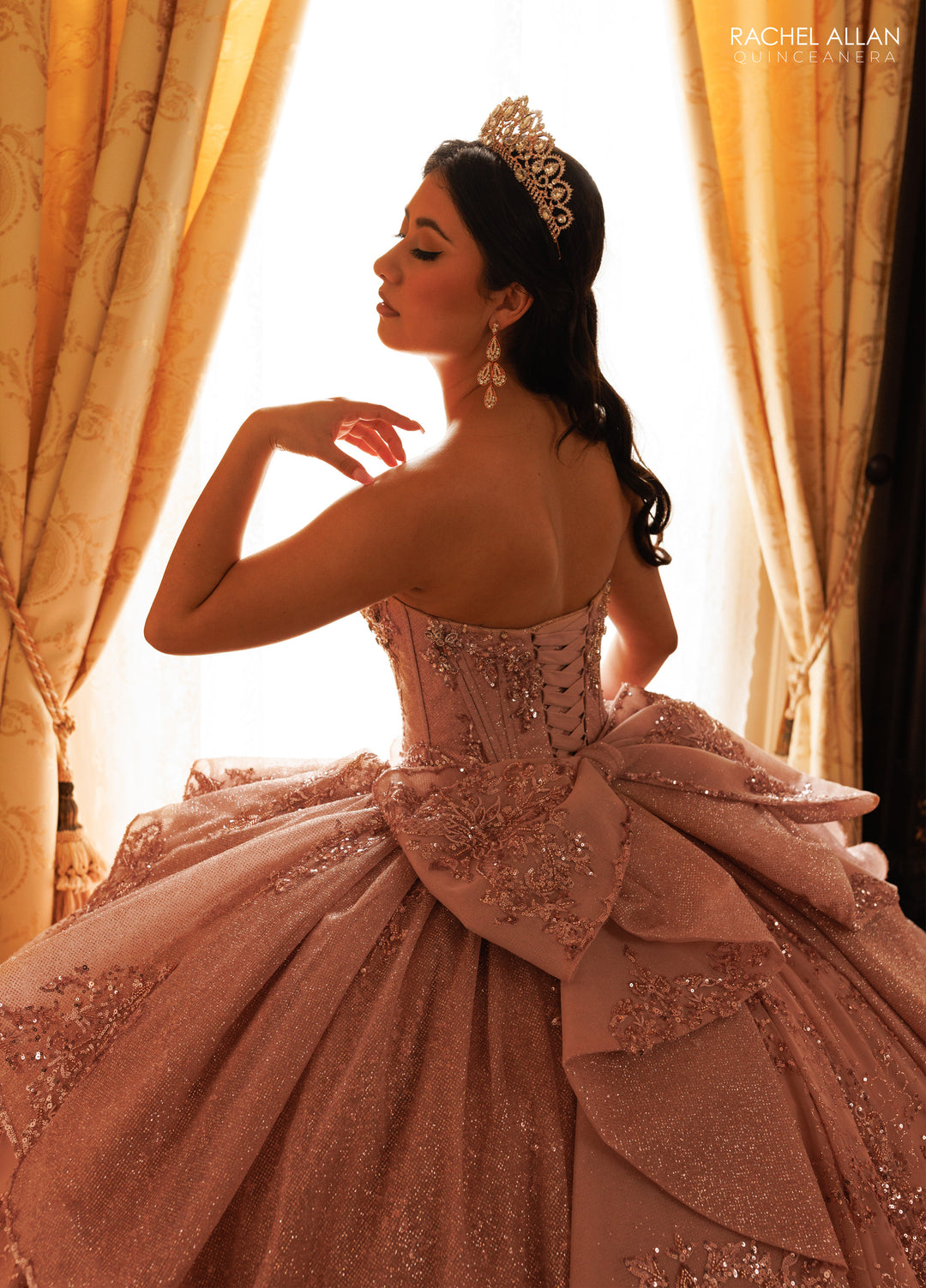 Strapless Cape Quinceanera Dress by Rachel Allan RQ3189