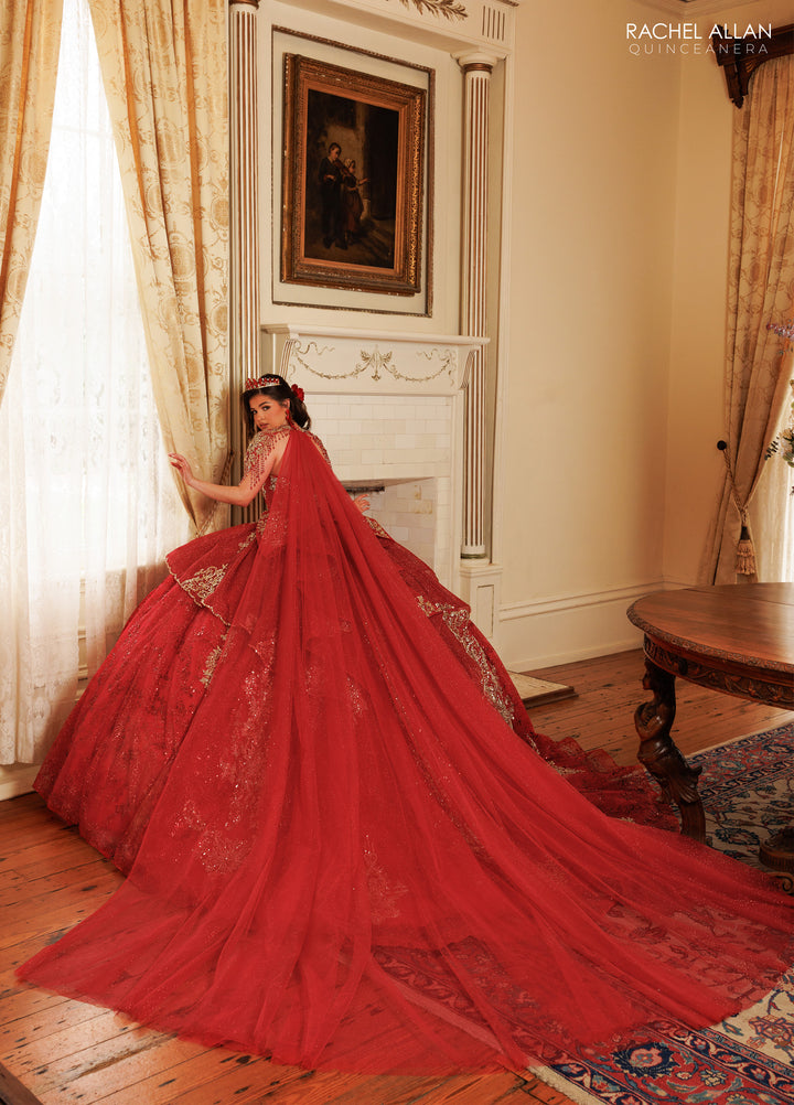 Strapless Cape Quinceanera Dress by Rachel Allan RQ3189