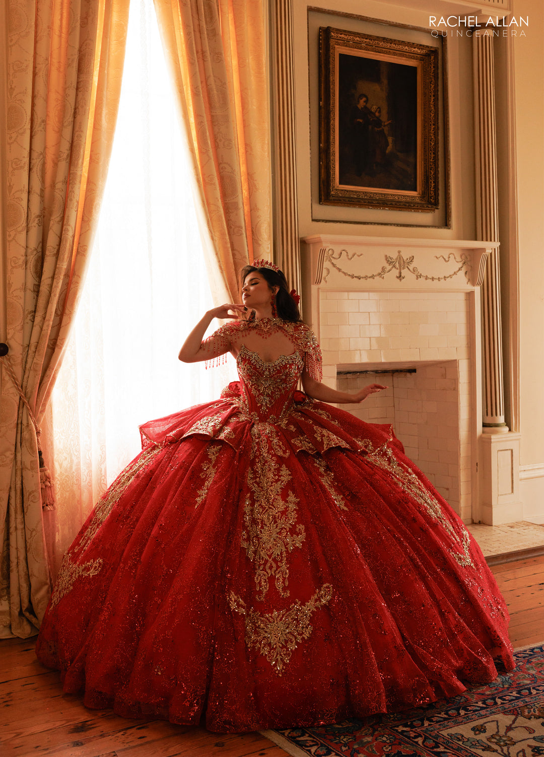Strapless Cape Quinceanera Dress by Rachel Allan RQ3189