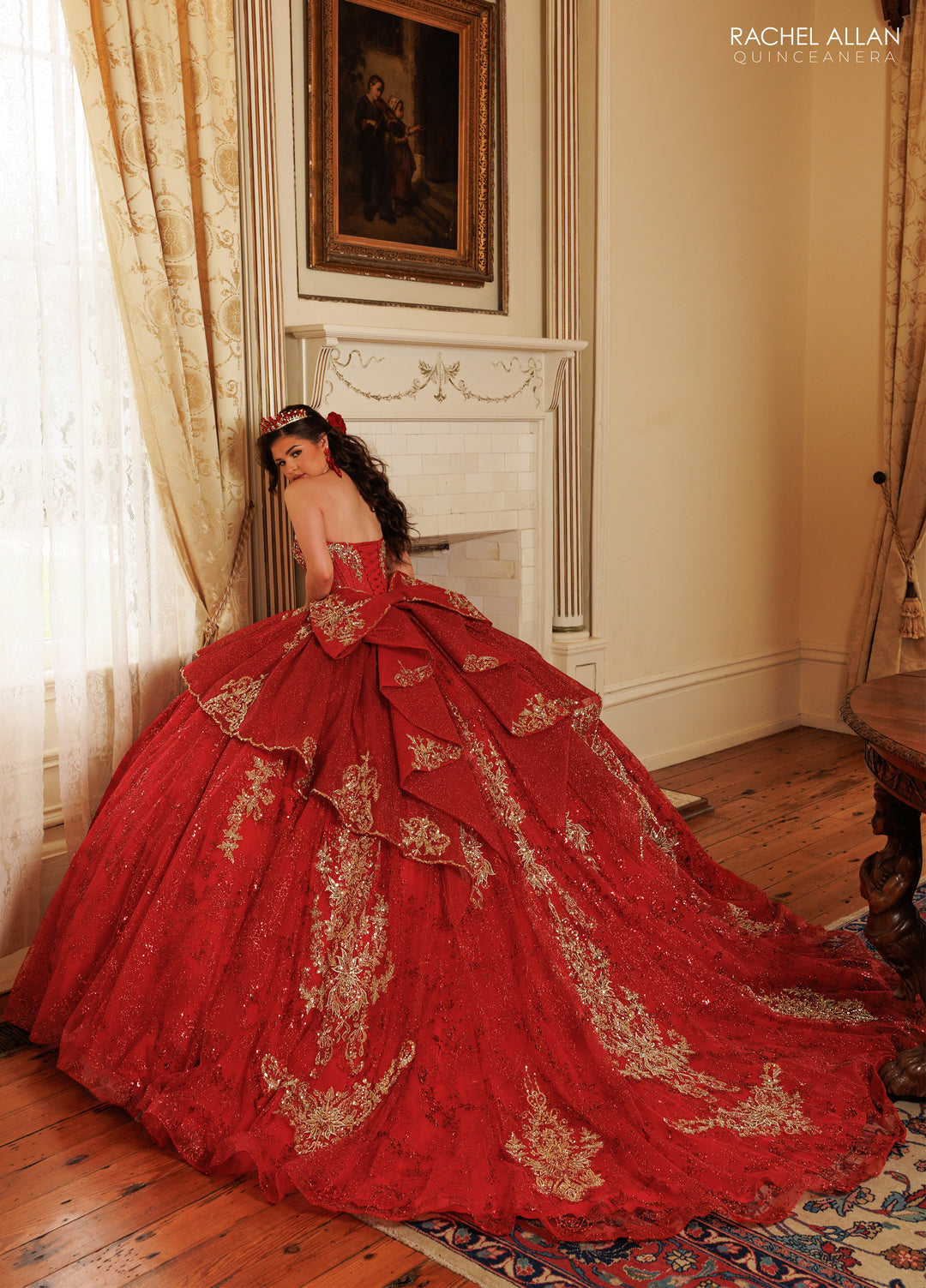 Strapless Cape Quinceanera Dress by Rachel Allan RQ3189