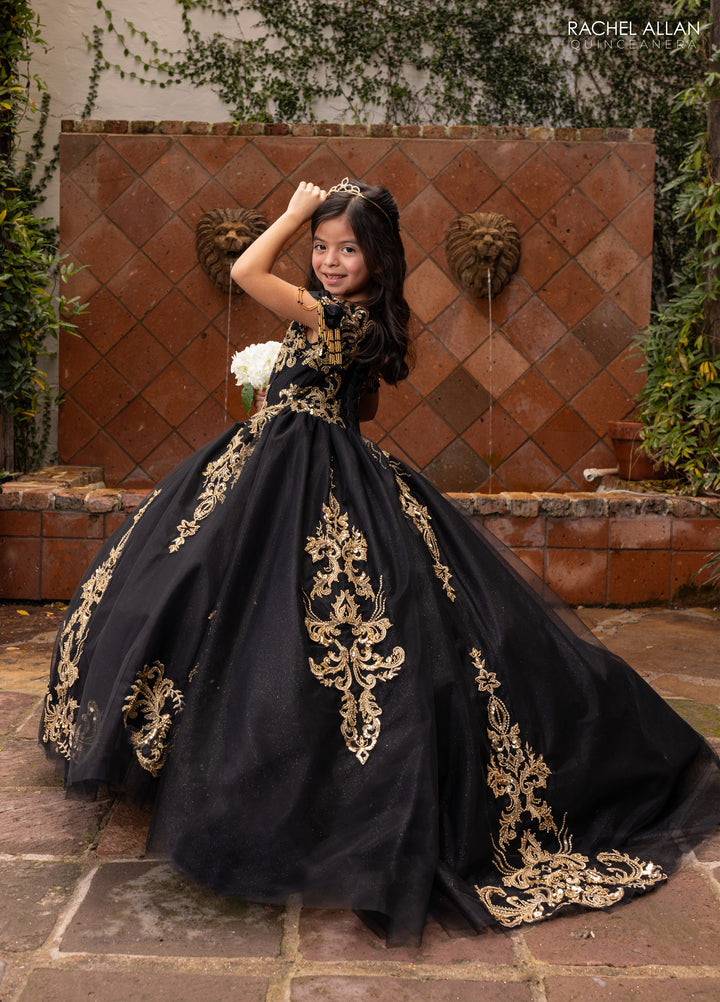 Girl's Off Shoulder Gown by Rachel Allan RQ4055