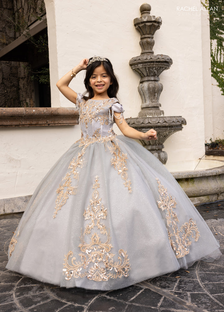 Girl's Off Shoulder Gown by Rachel Allan RQ4055