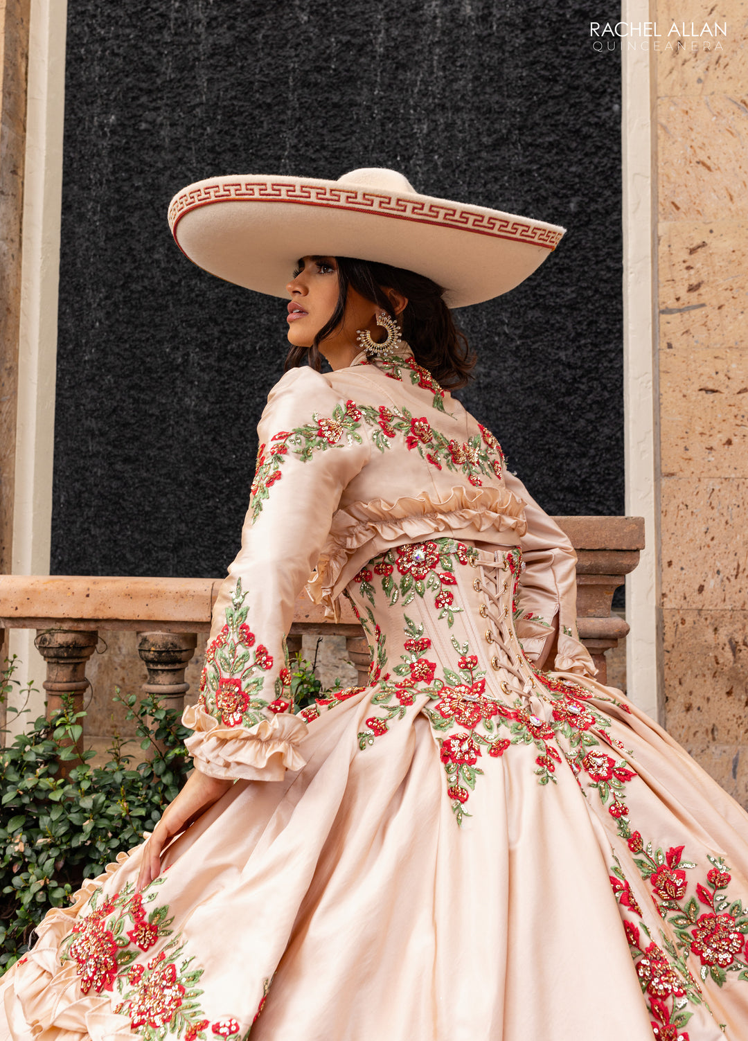 Floral Charro Quinceanera Dress by Rachel Allan RQ5015