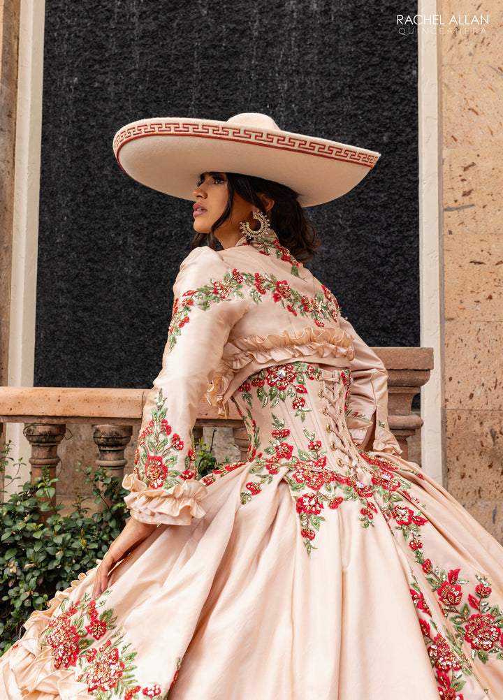 Floral Charro Quinceanera Dress by Rachel Allan RQ5015