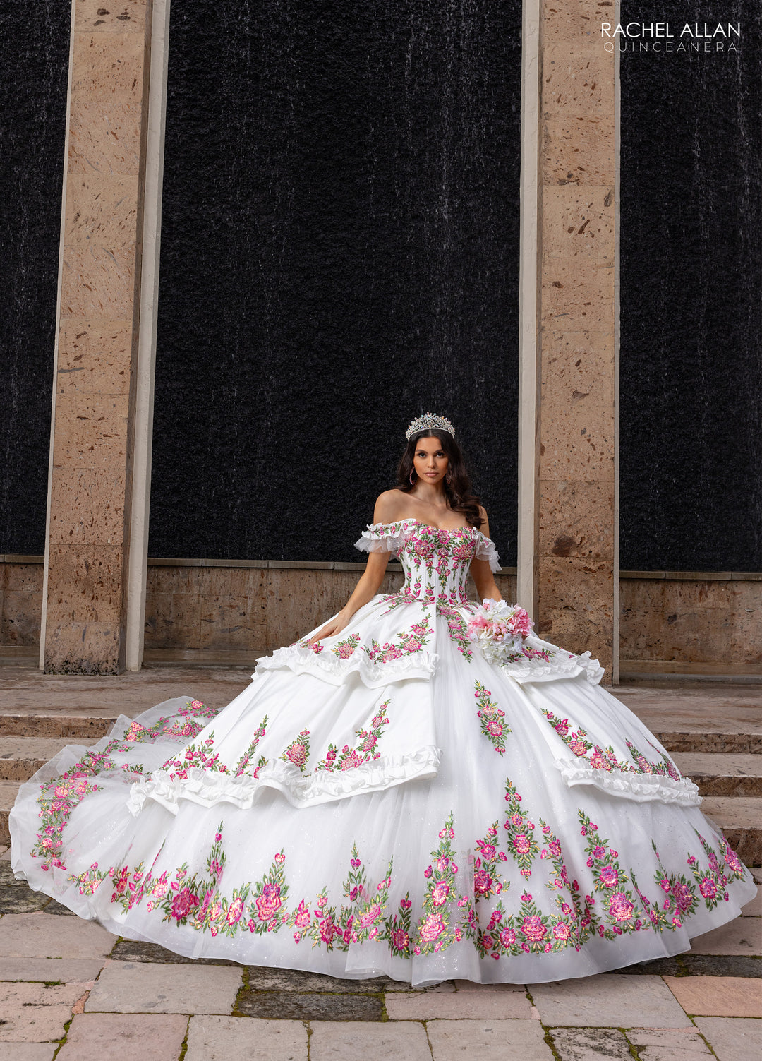Floral Charro Quinceanera Dress by Rachel Allan RQ5015