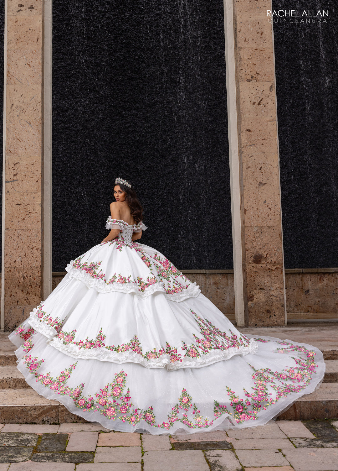 Floral Charro Quinceanera Dress by Rachel Allan RQ5015