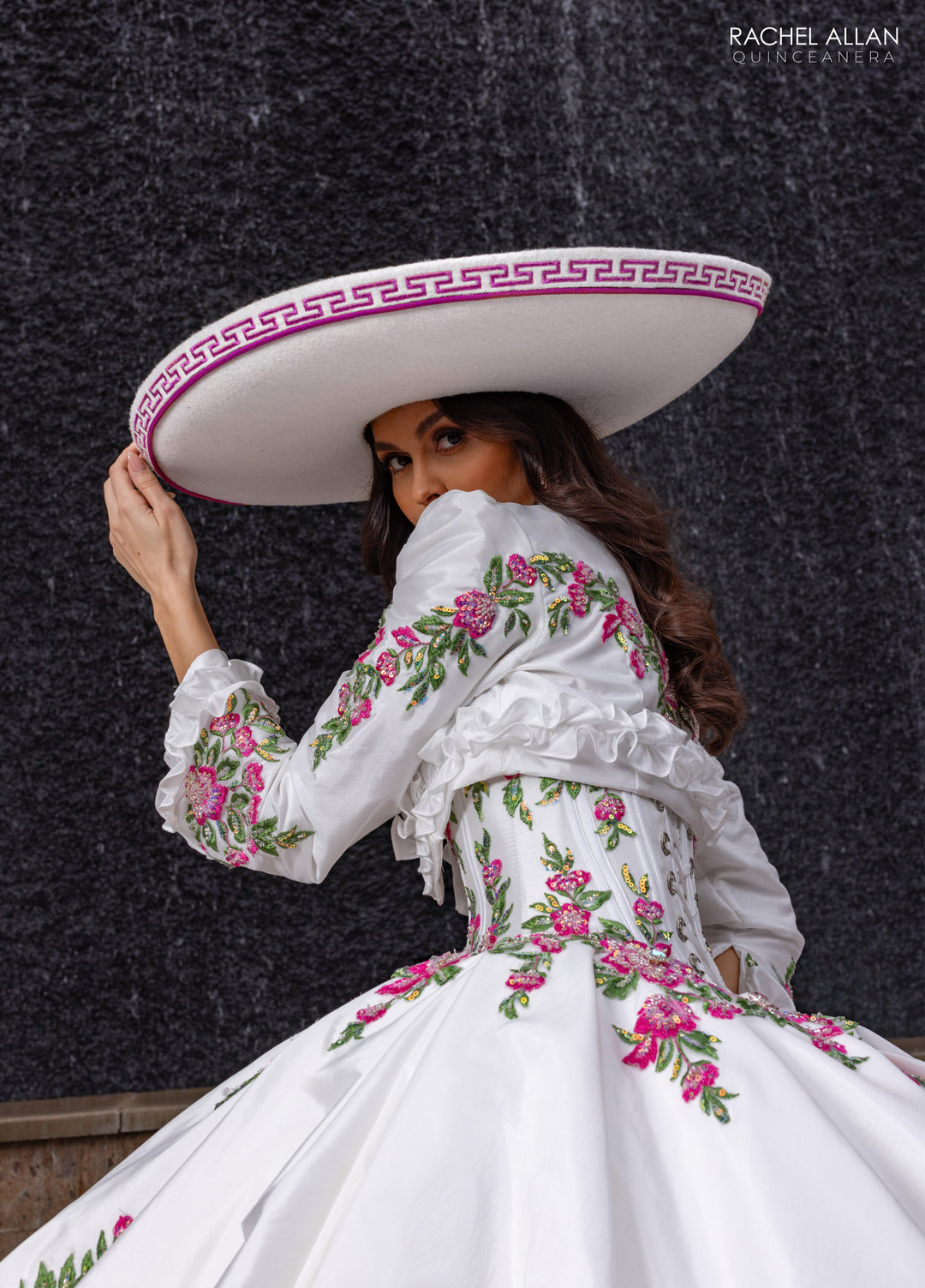 Floral Charro Quinceanera Dress by Rachel Allan RQ5015