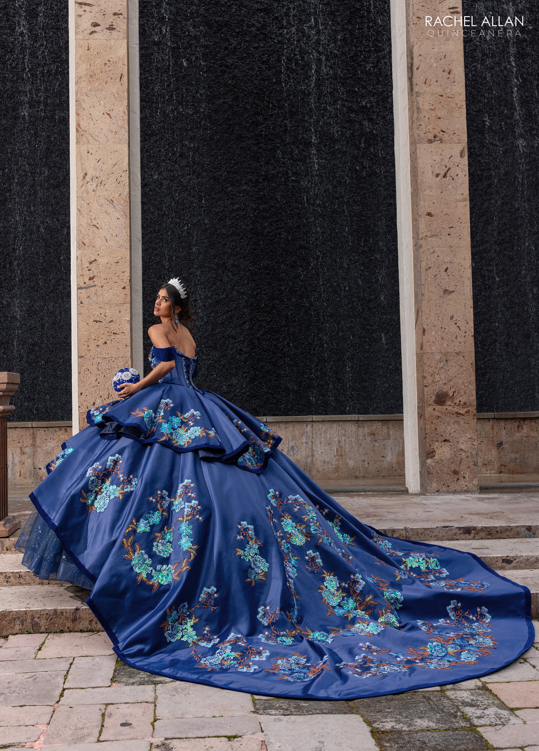 Floral Charro Quinceanera Dress by Rachel Allan RQ5016
