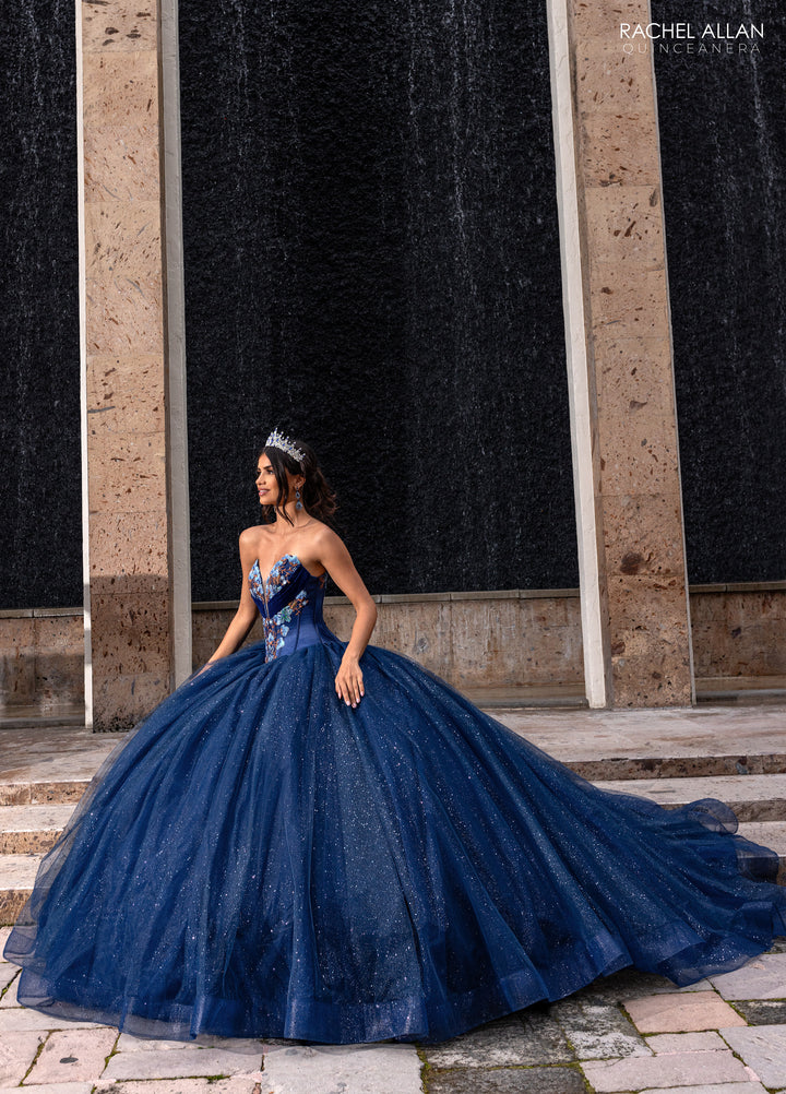 Floral Charro Quinceanera Dress by Rachel Allan RQ5016