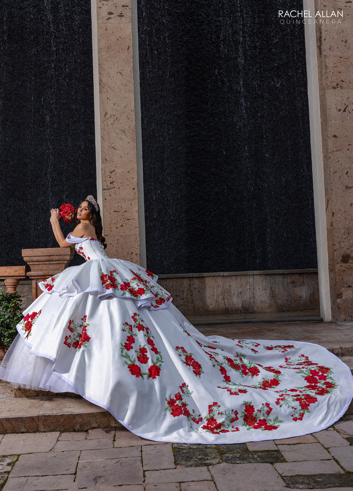 Floral Charro Quinceanera Dress by Rachel Allan RQ5016