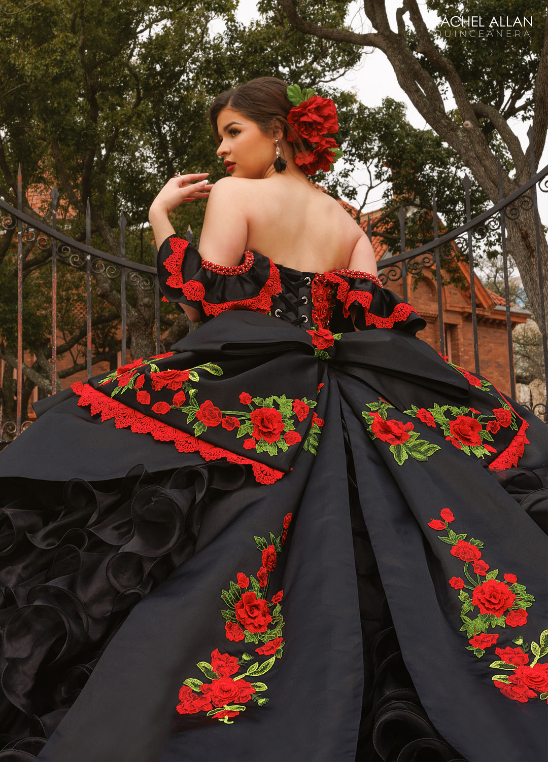 Charro Ruffled Quinceanera Dress by Rachel Allan RQ5021