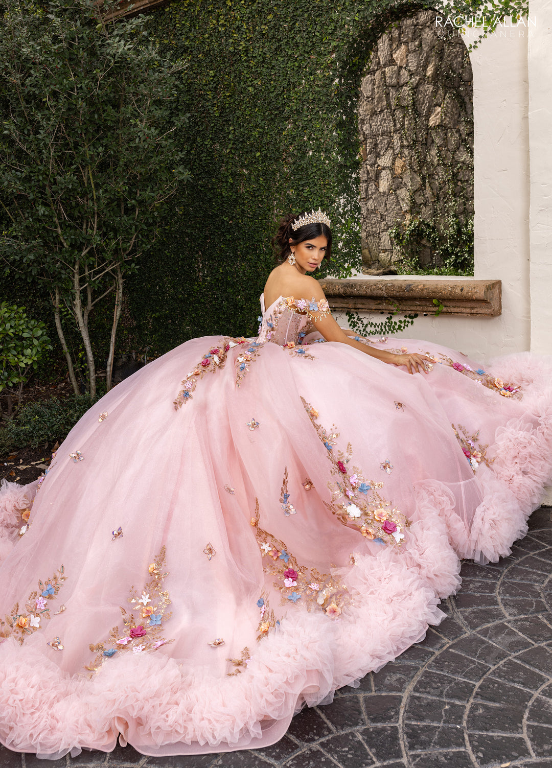 3D Floral Quinceanera Dress by Rachel Allan RQ6000