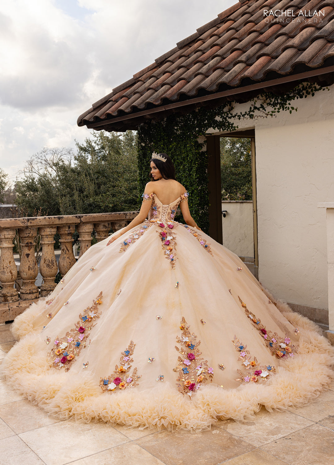 3D Floral Quinceanera Dress by Rachel Allan RQ6000