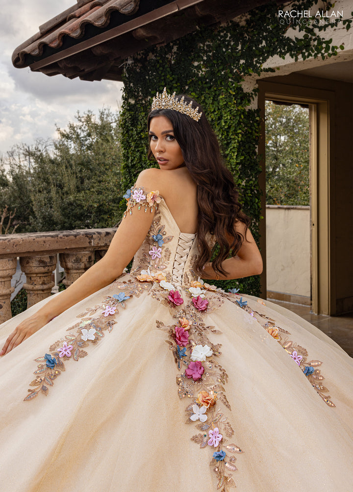 3D Floral Quinceanera Dress by Rachel Allan RQ6000